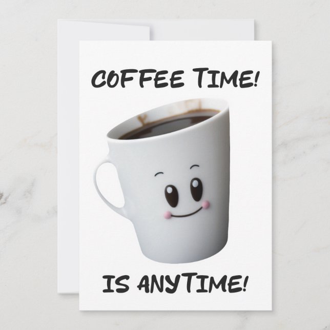 cool coffee cup design high quality invitation (Front)