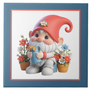 Cool coffee gnome home business crafting ceramic tile