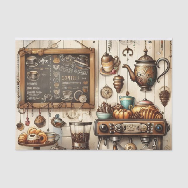 Cool coffee shop lovers tissue paper (Front)