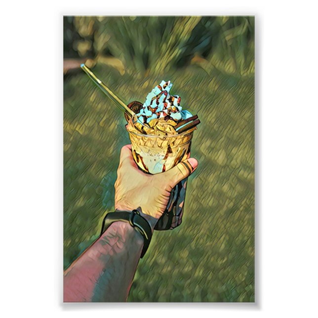 Cool cold freezing ice cream photo print (Front)