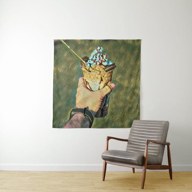 Cool cold freezing ice cream tapestry (In Situ)