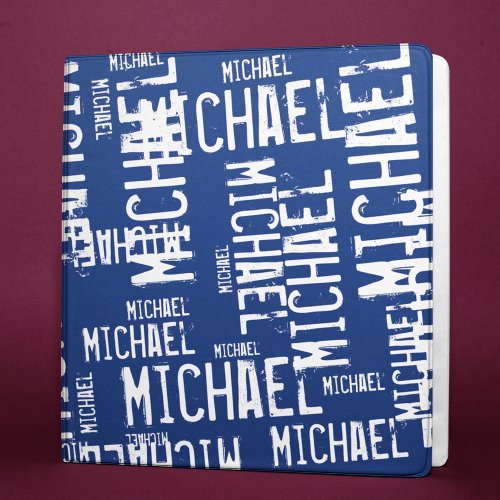 Cool collage of names blue personalized 3 ring binder