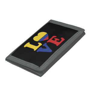 Cool Colombia Flag Love Tri-fold Wallet