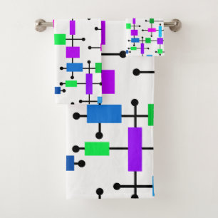 Cool Color Grid Bath Towel Set