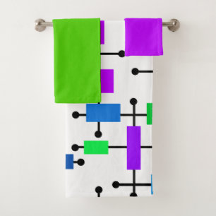 Cool Color Grid Bath Towel Set
