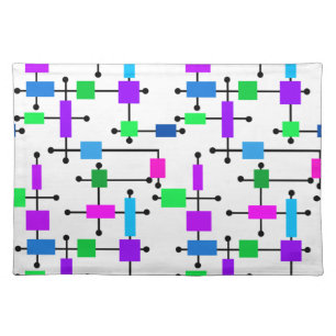 Cool Color Grid Cloth Placemat