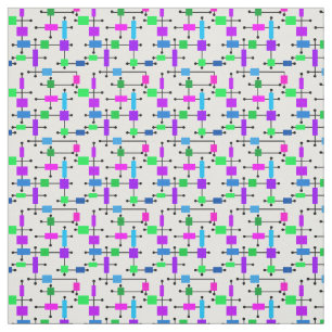 Cool Color Grid  Fabric