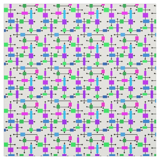 Cool Color Grid  Fabric (Swatch)