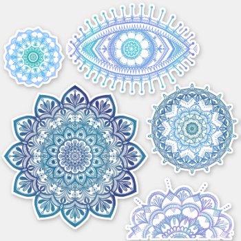 Cool Color Megaflora Design Mandala Sticker by Megaflora at Zazzle