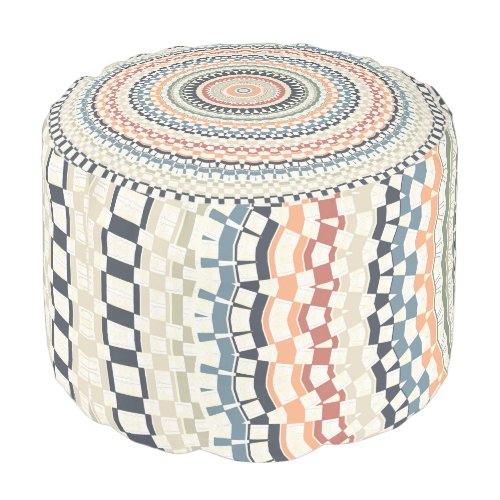 Cool Color Palette Mandala   Pouf