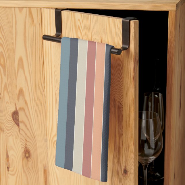 Cool Color Palette Stripes  Kitchen Towel (Thirds Fold)