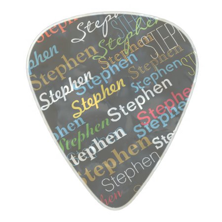 Cool Color Person-name Pearl Celluloid Guitar Pick