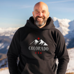Cool Colorado USA Mountains with Star Dark Color Hoodie
