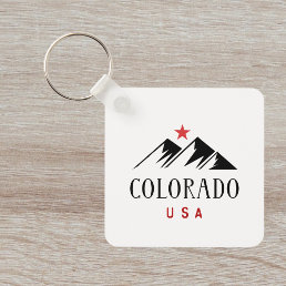 Cool Colorado USA Mountains with Star Light-Color Keychain