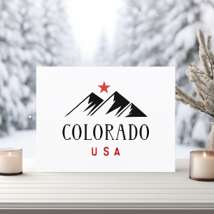 Cool Colorado USA Mountains with Star Light-Color Postcard