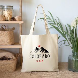 Cool Colorado USA Mountains with Star Light-Color Tote Bag