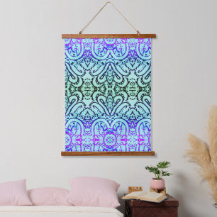 Cool-Colored Abstract Hanging Tapestry