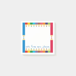 Cool Colored Pencil Boarder Post-it Notes