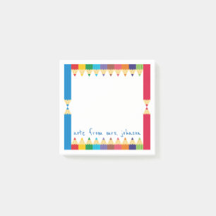 Cool Colored Pencil Boarder Post-it Notes