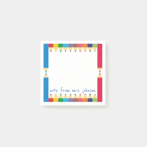 Cool Colored Pencil Boarder Post_it Notes