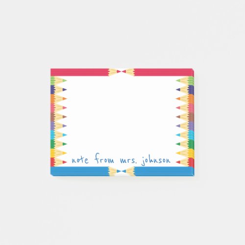 Cool Colored Pencil Boarder Post_it Notes