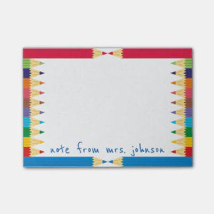Cool Colored Pencil Boarder Post-it Notes