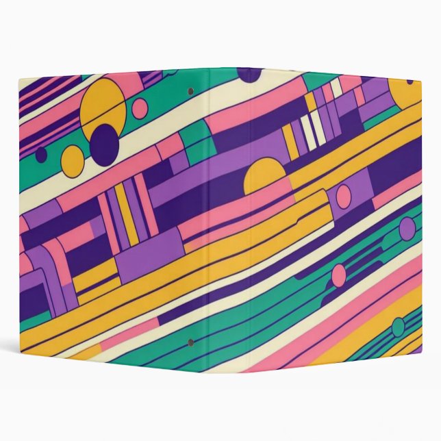 Cool, colorful 80s/90s retro designed 3 ring binder (Background)