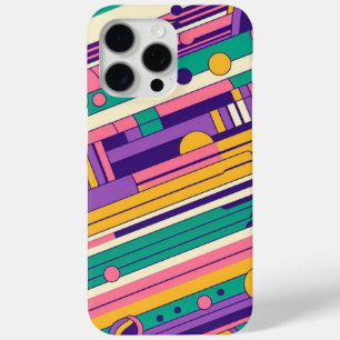 Cool, colorful 80s/90s retro designed iPhone 15 pro max case
