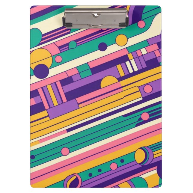 Cool, colorful 80s/90s retro designed clipboard (Front)