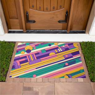 Cool, colorful 80s/90s retro designed doormat