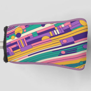 Cool, colorful 80s/90s retro designed golf head cover