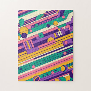 Cool, colorful 80s/90s retro designed jigsaw puzzle
