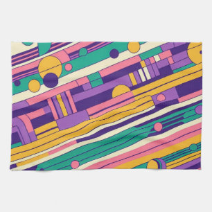 Cool, colorful 80s/90s retro designed kitchen towel