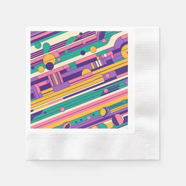 Cool, colorful 80s/90s retro designed napkins (Front)