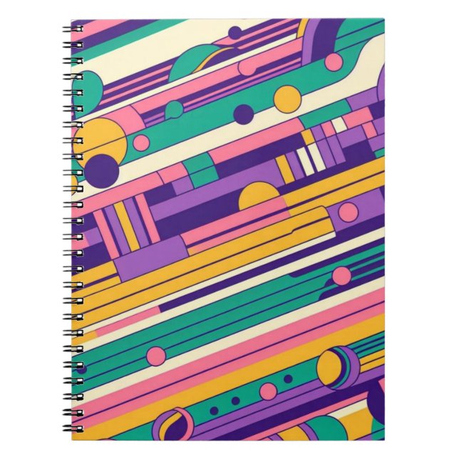 Cool, colorful 80s/90s retro designed notebook (Front)