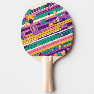 Cool, colorful 80s/90s retro designed ping pong paddle
