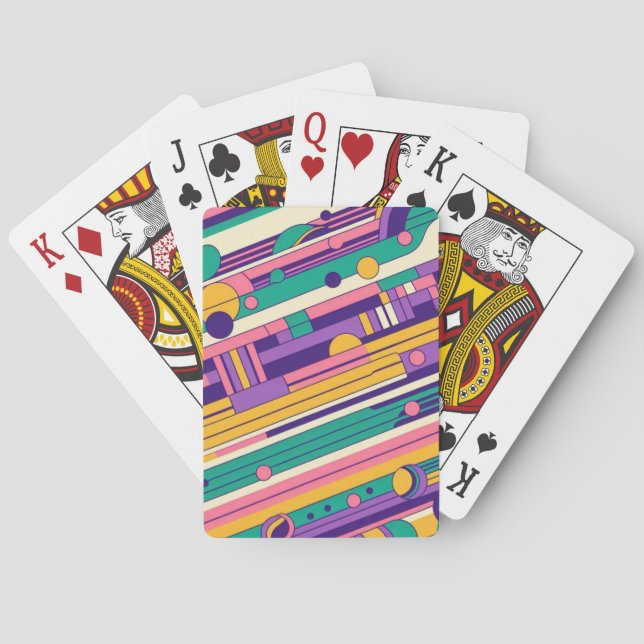 Cool, colorful 80s/90s retro designed poker cards (Back)