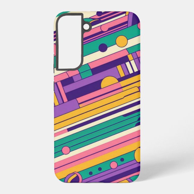 Cool, colorful 80s/90s retro designed samsung galaxy case (Back)