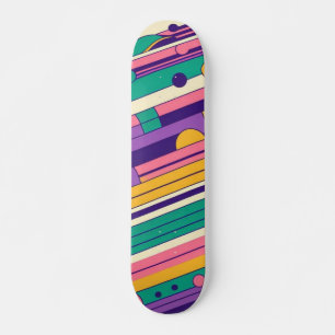 Cool, colorful 80s/90s retro designed skateboard