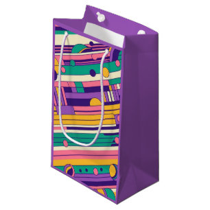 Cool, colorful 80s/90s retro designed small gift bag