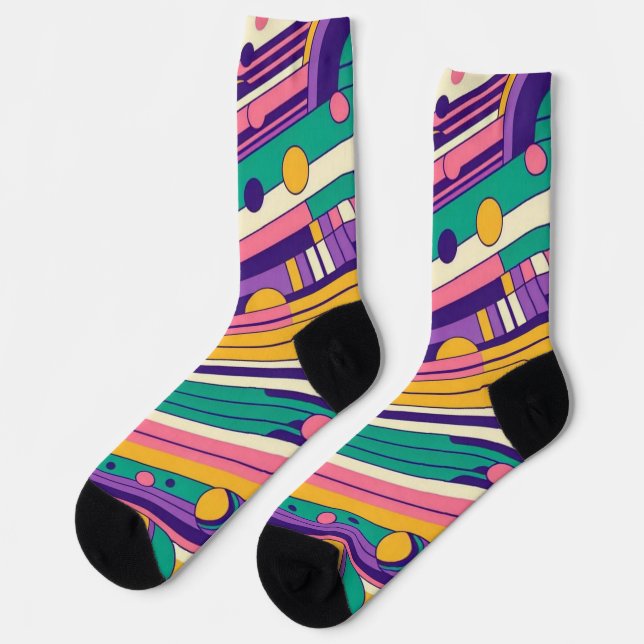 Cool, colorful 80s/90s retro designed socks (Left)
