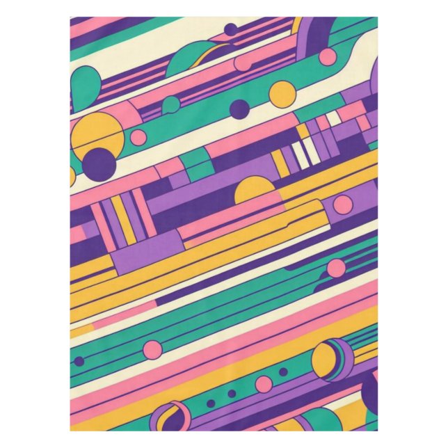 Cool, colorful 80s/90s retro designed tablecloth (Front)