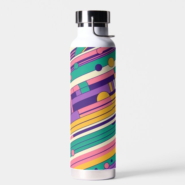 Cool, colorful 80s/90s retro designed water bottle (Left)