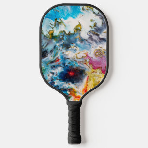 Cool & Colorful Abstract Fine Art Pickleball Paddle
