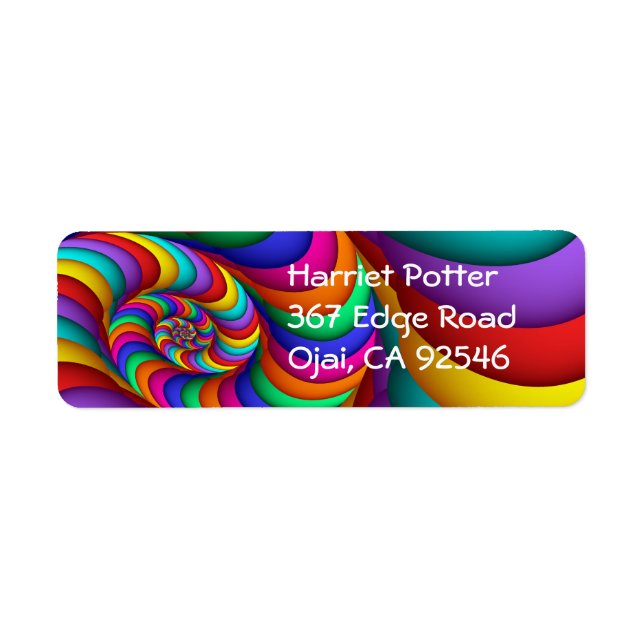 Cool Colorful Abstract Fractal Art Label (Front)