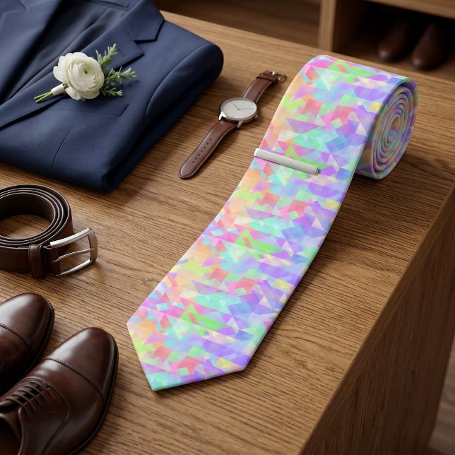 Cool Colorful Abstract Geometric Art Pattern Tie (Creator Uploaded)