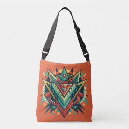 Cool & Colorful Abstract Geometric Tribal Design Crossbody Bag