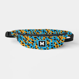 Cool Colorful Abstract Leopard Pattern Monogram Fanny Pack