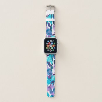 Cool Colorful Abstract Watercolors Pattern Apple Watch Band by DancingPelican at Zazzle