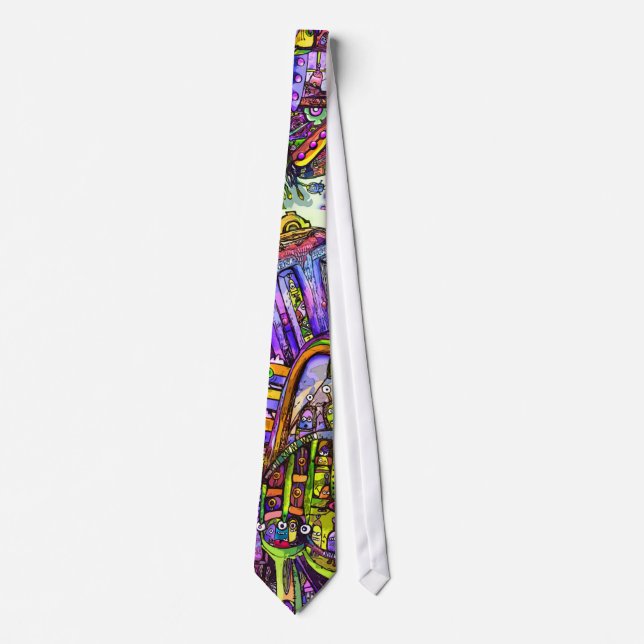 Cool Colorful Alien Tie (Front)